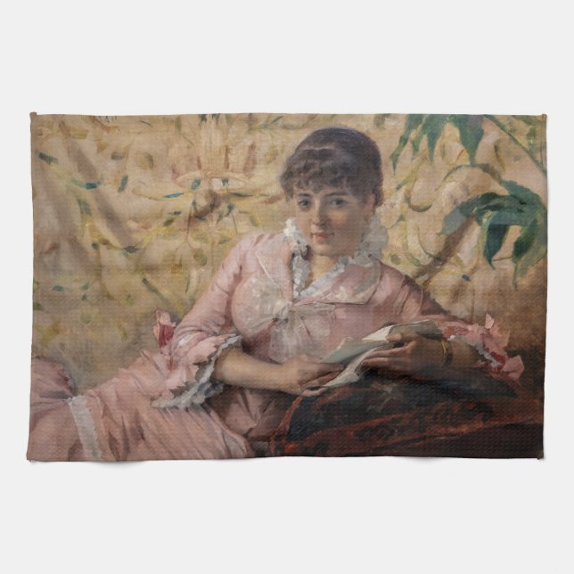 Albert Edelfelt - The Reading Parisienne Geschirrtuch (Horizontal)
