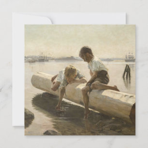 Albert Edelfelt - Zwei Jungen auf einem Baumstamm Einladung