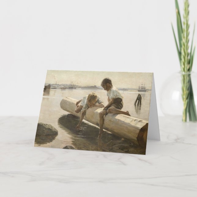 Albert Edelfelt - Zwei Jungs im Protokoll Karte (Vorderseite)