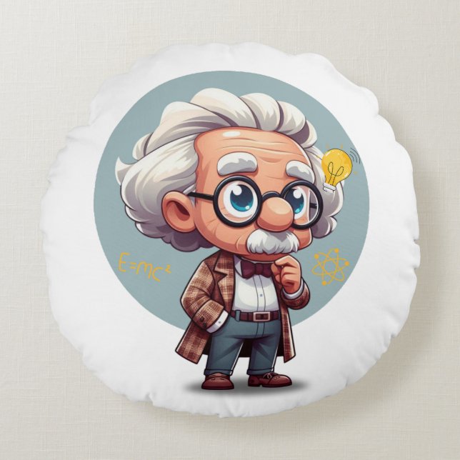 Albert Einstein 2 Rundes Kissen (Vorderseite)