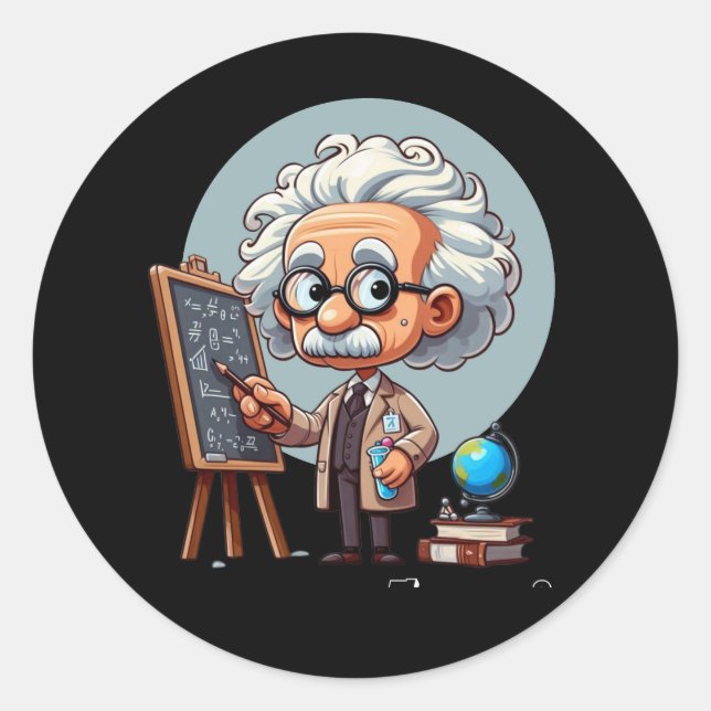 Albert Einstein Runder Aufkleber (Vorderseite)
