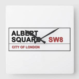 Albert Square London England Quadratische Wanduhr