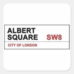 Albert Square London England Quadratischer Aufkleber