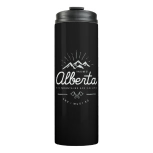 Alberta Berge rufen mich an, ich muss dunklen Mono Thermosbecher