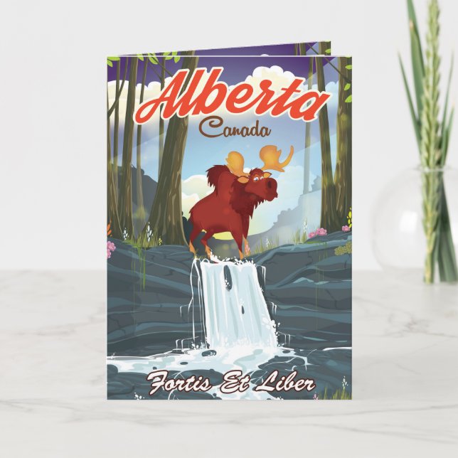 Alberta Canada Cartoon Reiseplakat Feiertagskarte (Vorderseite)