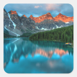 Alberta Canada Lake Louise Sommerabenteuer Quadratischer Aufkleber