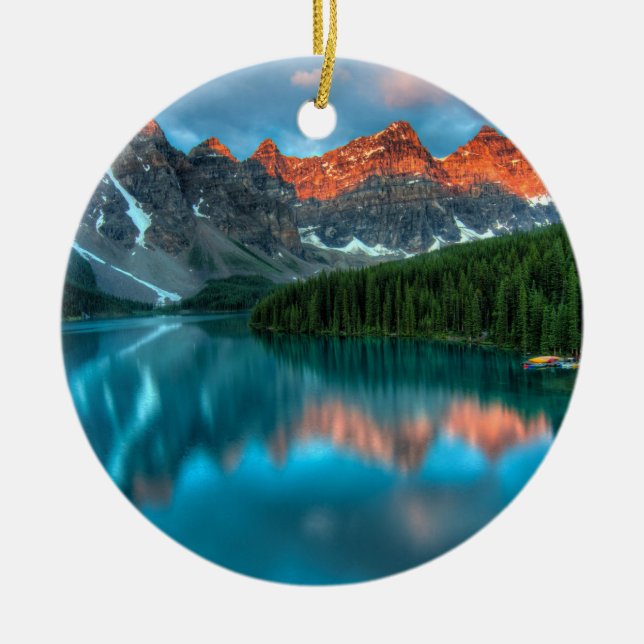 Alberta Canada Lake Louise Summer Adventure Keramik Ornament (Vorne)