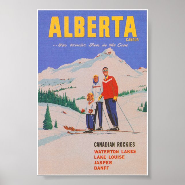 Alberta Canada Vintag Ski Poster (Vorne)