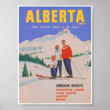 Alberta Canada Vintag Ski Poster