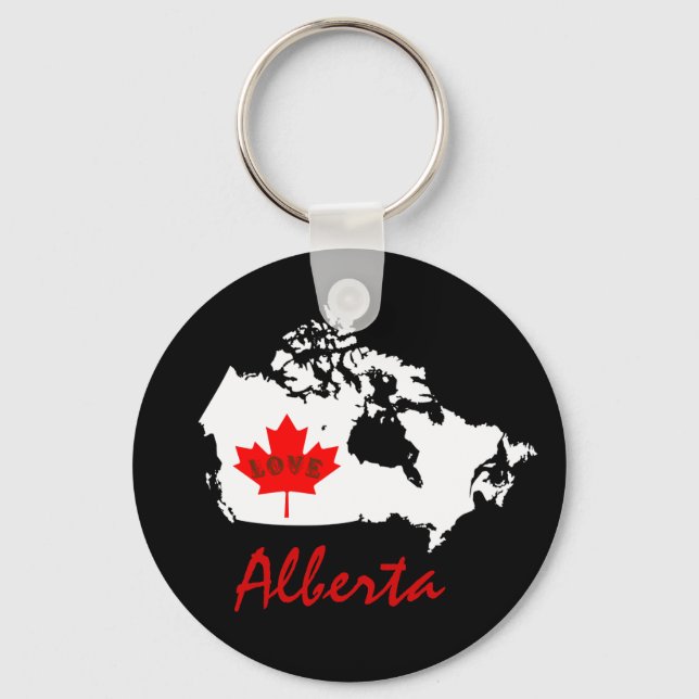 Alberta Customize Liebe Kanada Provinz Schlüsselanhänger (Vorderseite)