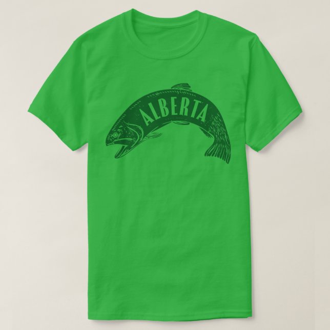 Alberta Fish Wordmark Green T-Shirt (Design vorne)