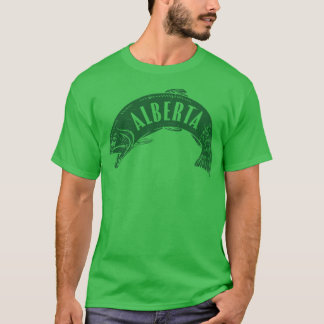 Alberta Fish Wordmark Green T-Shirt