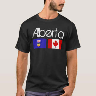 Alberta-Flaggen-Shirt-Dunkelheit T-Shirt