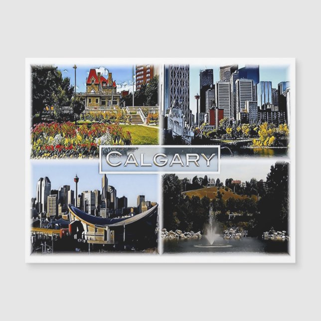 Alberta - Kanada - Mosaik - Magnetkarte (Vorderseite)