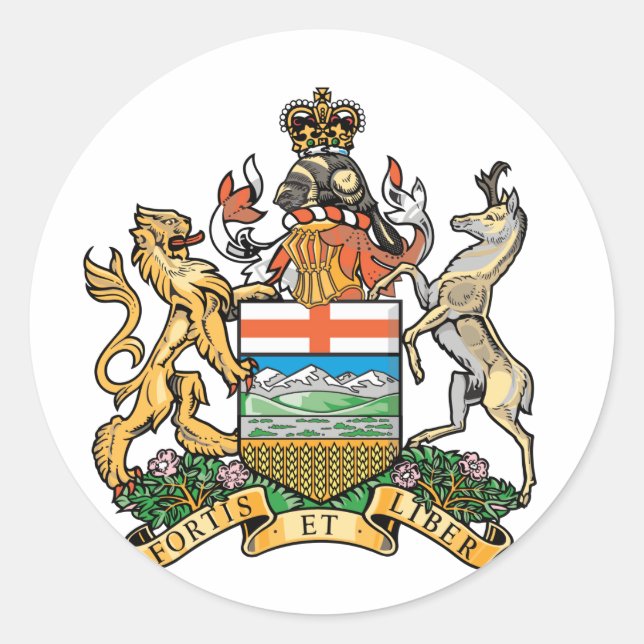 Alberta (Kanada)-Wappen Runder Aufkleber (Vorderseite)