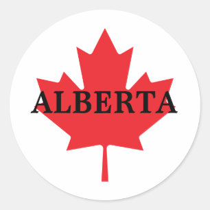Alberta mit Maple Leaf Runder Aufkleber