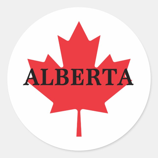Alberta mit Maple Leaf Runder Aufkleber (Vorderseite)