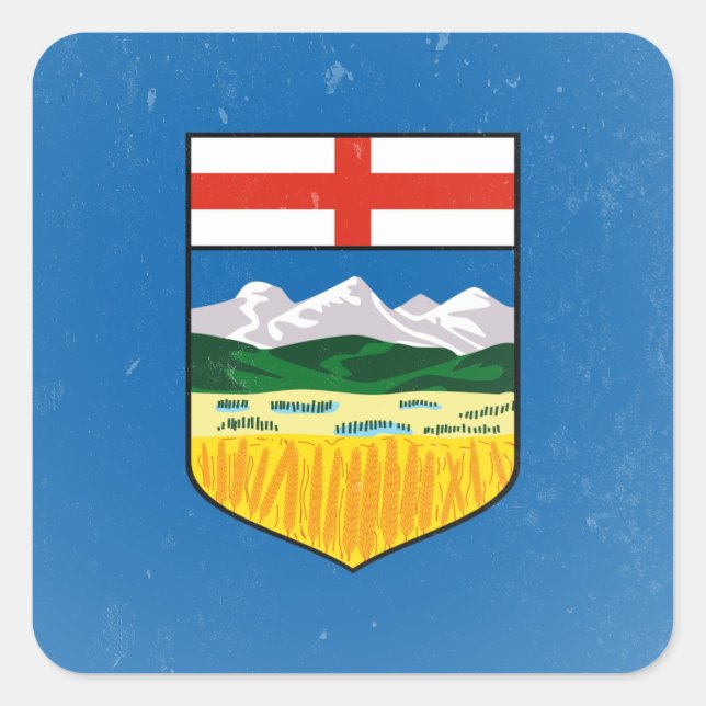 Alberta Quadratischer Aufkleber (Vorderseite)