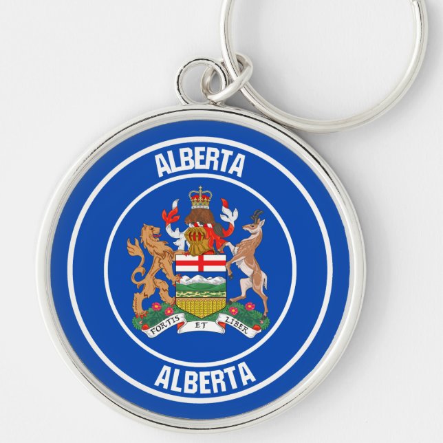Alberta Round Emblem Schlüsselanhänger (Vorne)