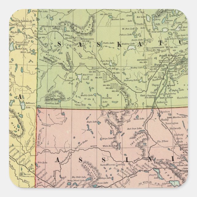 Alberta, Saskatchewan Quadratischer Aufkleber (Vorderseite)