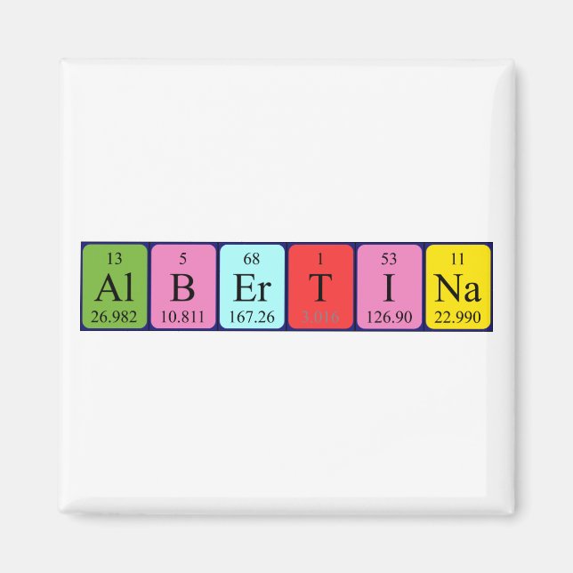 Albertina-Magnet für periodische Tabellennamen Magnet (Vorne)