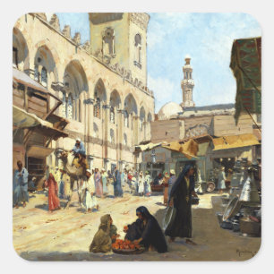 Alberto Rossi Arabian Markt in Kaloun Quadratischer Aufkleber