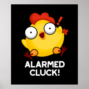 Albewaffnete Cluck Funny Chicken Clock Puff Dark B Poster