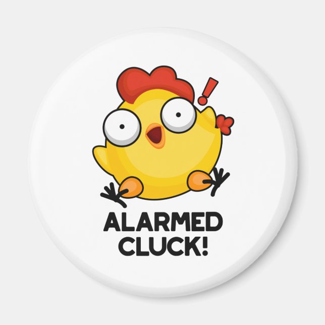 Albewaffneter Cluck Funny Chicken Clock Puff Magnet (Vorne)