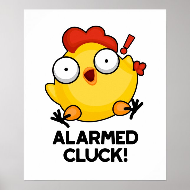Albewaffneter Cluck Funny Chicken Clock Puff Poster (Vorne)