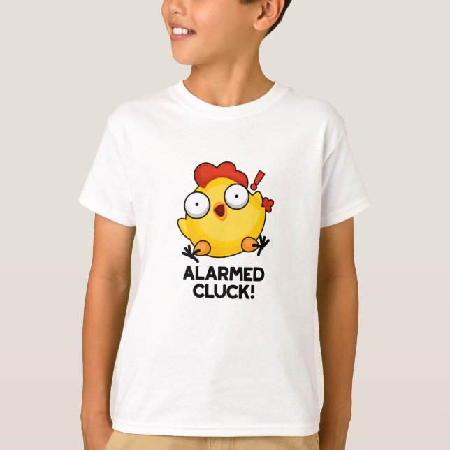 Albewaffneter Cluck Funny Chicken Clock Puff T-Shirt (Vorderseite)
