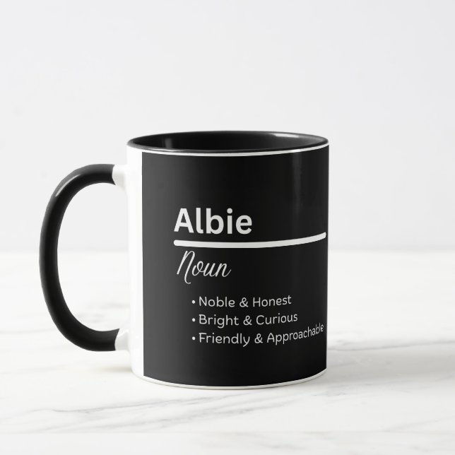 Albie Boy Name Definition Personalized Mug Tasse (Links)