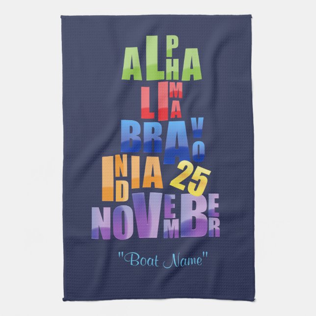 Albin 25 Phonetische Alphabet Handtuch (Vertikal)