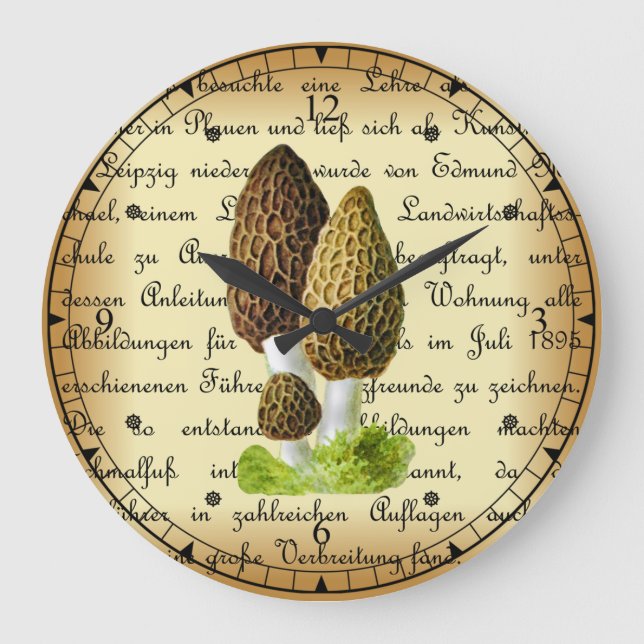 Albin Schmalfuß ~ Spitzmorchel-1~ Pilze ~ Große Wanduhr (Vorderseite)