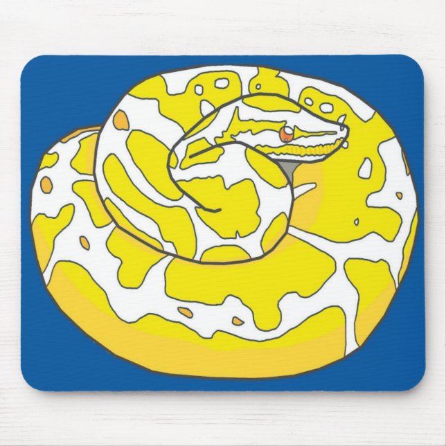 Albino-Ball-Pythonschlange Mousepad 2 (Blau) (Vorne)
