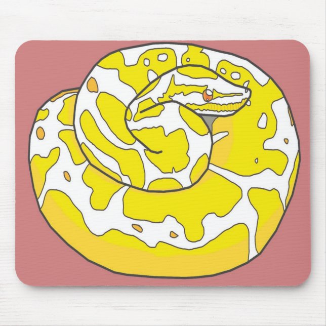 Albino-Ball-Pythonschlange Mousepad 2 (Rosa) (Vorne)