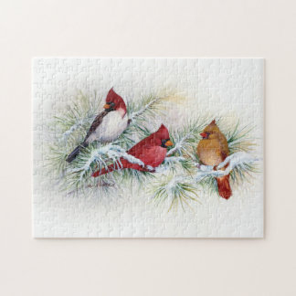 Albino Cardinal Visites Jigsaw Puzzle