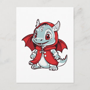 Albino-Drache in Rot Postkarte