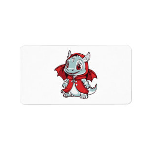 Albino Dragon in Rot Adressaufkleber