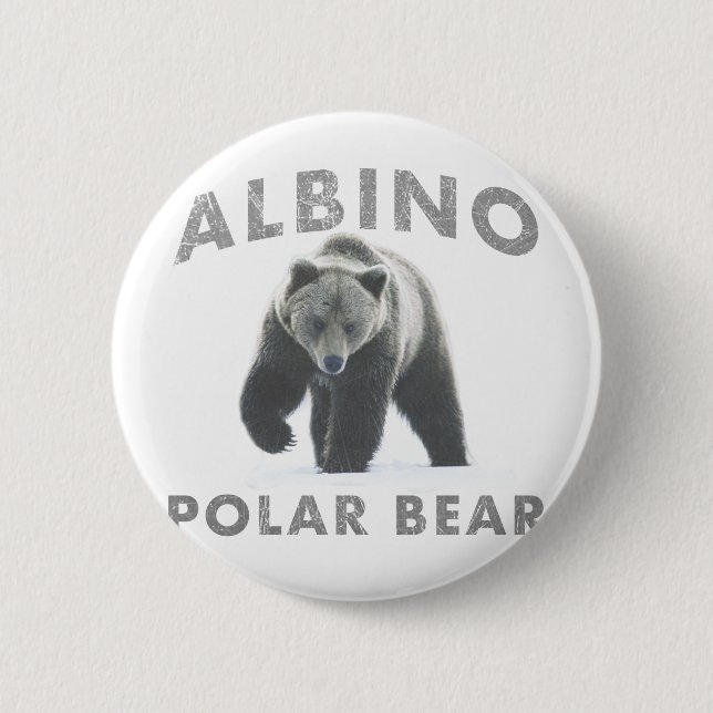 Albino-Eisbär Button (Vorderseite)