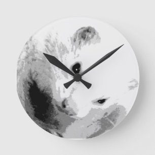 Albino Ferret Picture Runde Wanduhr