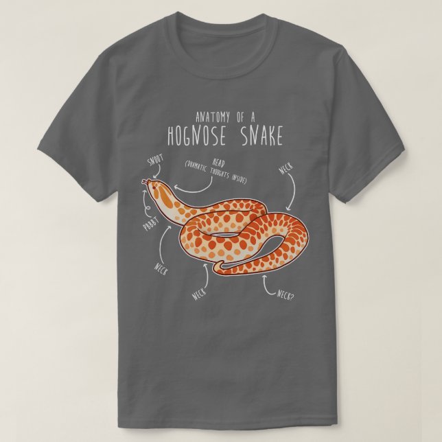 Albino Hognose Schlange Anatomie T-Shirt (Design vorne)