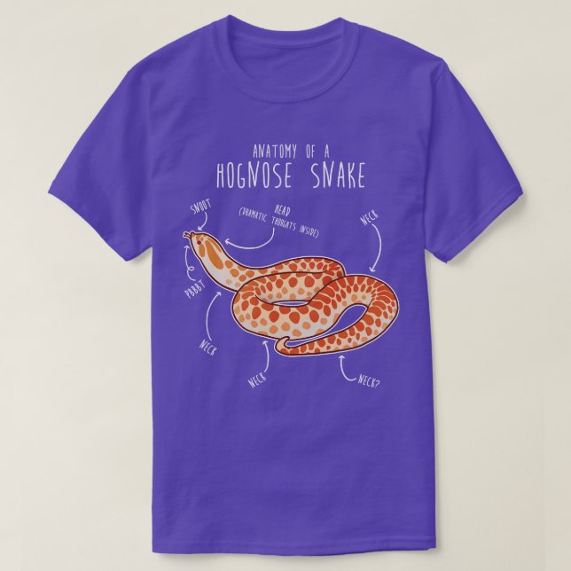 Albino Hognose Schlange Anatomie T-Shirt (Design vorne)