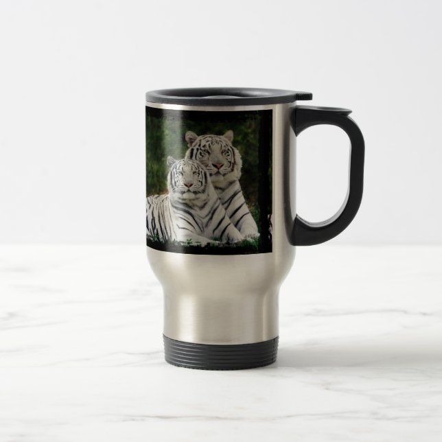 Albino-Tiger-Pendler-Reise-Tasse Reisebecher (Rechts)