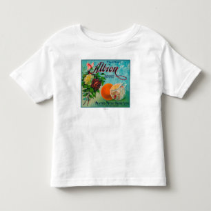 Albion Marken-Zitrusfrucht-Kisten-Aufkleber Kleinkind T-shirt
