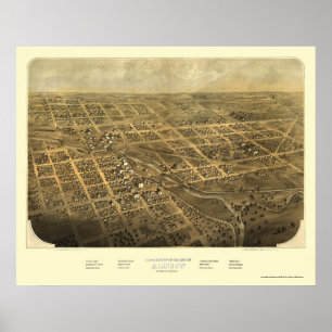 Albion, MI Panorama-Map - 1868 Poster