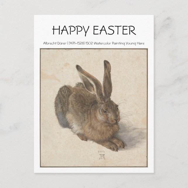 Albrecht Dürer 1502 HARE Osterpostkarte Postkarte (Vorderseite)