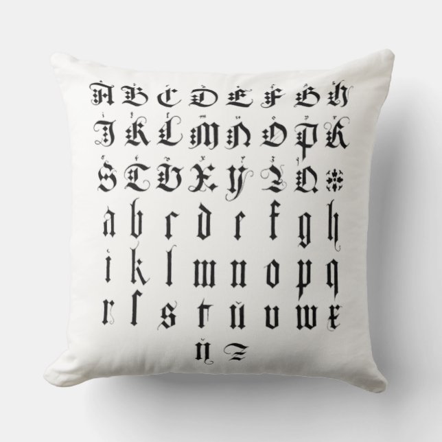 Albrecht Durer Alphabet Kissen (Vorderseite)