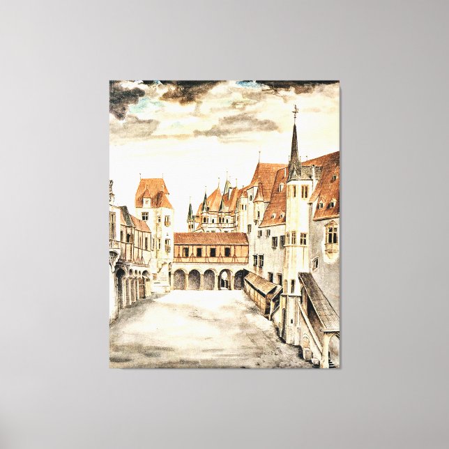 Albrecht Durer, Hof des ehemaligen Schlosses, Leinwanddruck (Vorderseite)
