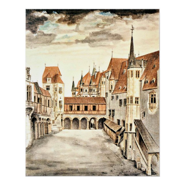 Albrecht Durer, Hof des ehemaligen Schlosses, Poster (Vorderseite)