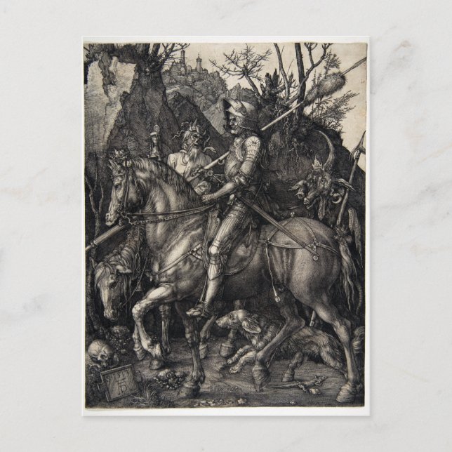 Albrecht Dürer Knight, Death and Devil Postkarte (Vorderseite)